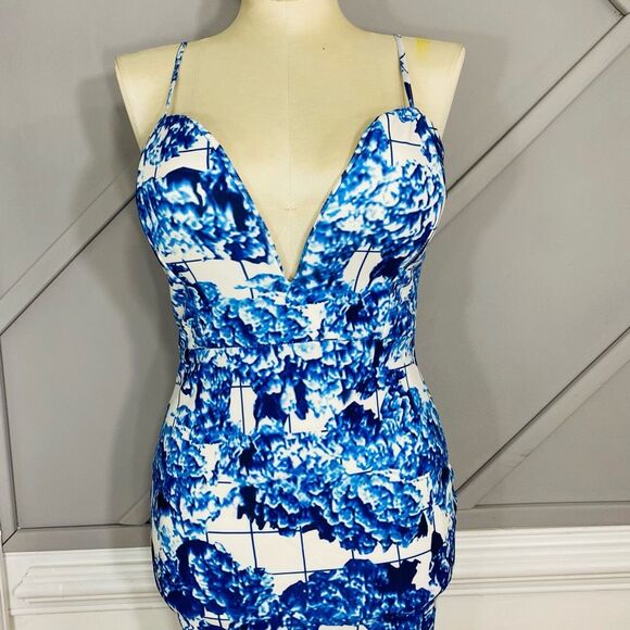 Indie Xo Midi Dress V Neck Sweetheart Size L NWT - Picture 7 of 10